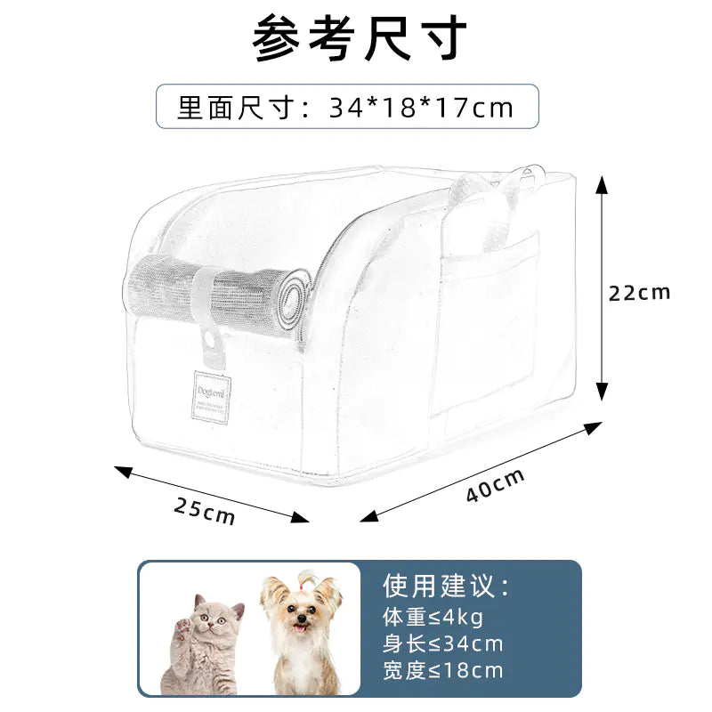 Portable Pet Car Seat with Cushion for Cats and Dogs