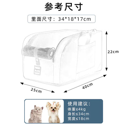Portable Pet Car Seat with Cushion for Cats and Dogs