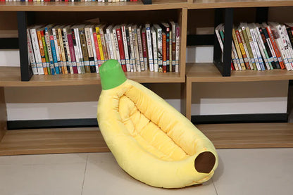 Lit pour Animaux Lavable Banane avec Fermeture Éclair pour Petits Chiens - Forme de Banane