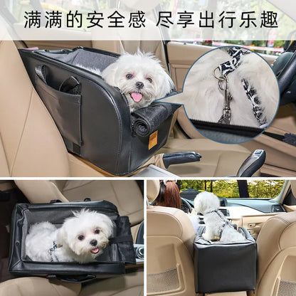 Portable Pet Car Seat with Cushion for Cats and Dogs